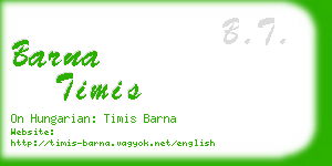 barna timis business card